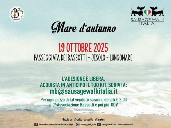 PASSEGGIATA DEI BASSOTTI A JESOLO – MARE D’AUTUNNO 2025